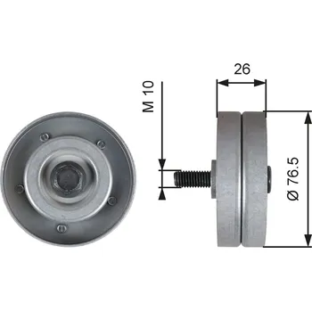 Vratná/vodicí kladka, klínový žebrový řemen GATES T36182