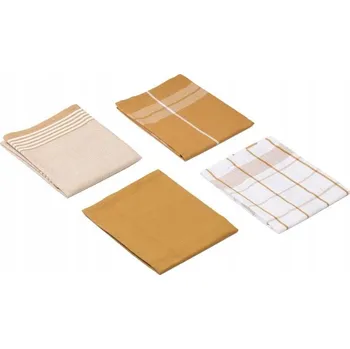 Utěrka Sada 4 bavlněných utěrek, 50x70 cm, hořčicová barva