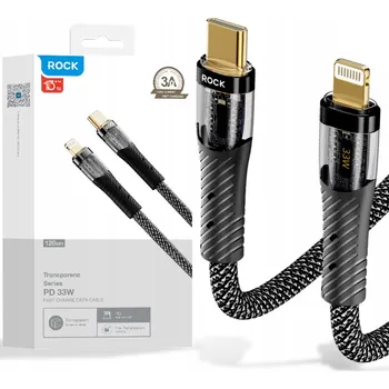 Datový kabel Kabel Rock USB-C na Apple Lightning 1,2 m černý