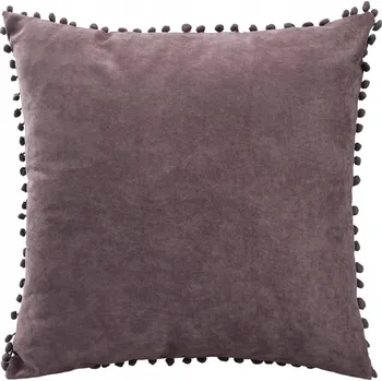 Povlak na dekorativní polštářek Dekorační povlak na polštář 45x45 cm, měkký semiš s bambulkami, BARVA ŠEDÁ