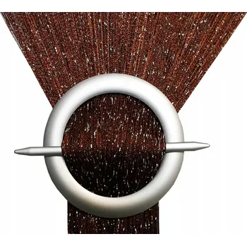 Záclona Záclona špagetová se STŘÍBRNOU NITÍ záclona špagety 300x160 cm HNĚDÁ se stříbrnou