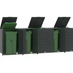 vidaXL Box na 5 popelnic 345 x 79 x 117 cm ocel [3279980] Barva: antracitová