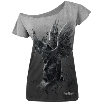 Dámské tričko Tričko z Alchemy England - Nine Lives Vintage - Ženy - šedá