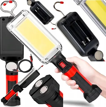 Svítilna DÍLENSKÁ LAMPA SVÍTILNA DO GARÁŽE KANÁLOVÁ S HÁKEM LED AKUMULÁTOROVÁ MAGNET XL