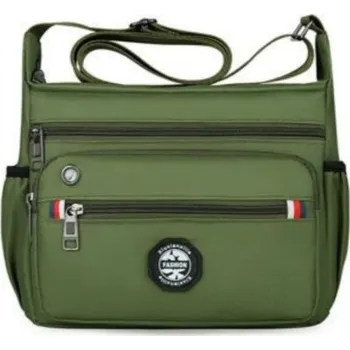 Vodotěsná pánská taška přes rameno 20×24×9,5 cm Malá crossbody brašna do práce Oxfordská taška z nylonu a polyesteru Lehká taška s více kapsami zelená