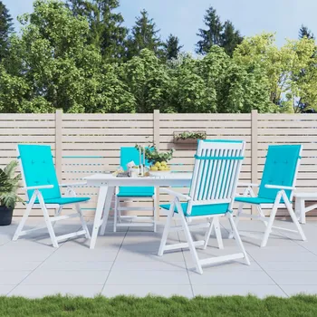 Podušky na židli s vysokým opěradlem 4 ks tyrkysové textil