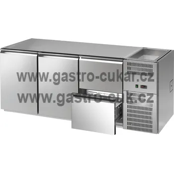 OEM Stůl chladící barový REGD - 322E (3 sekce/délka 2150 mm) s chlazenou vanou na nápoje