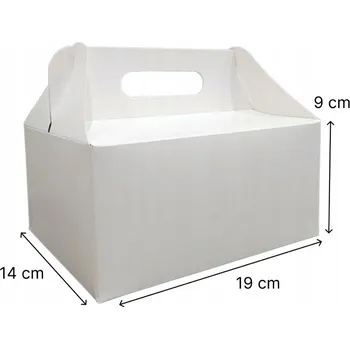 Krabice na pečivo Krabička s uchem na dort, košíček - 19x14x9cm - 50 kusů
