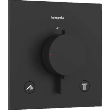 Vodovodní baterie HANSGROHE - Ecostat Comfort E Termostatická baterie pod omítku, pro 2 spotřebiče, matná černá 33711670