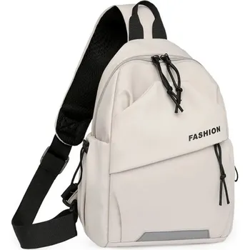 Kabelka Unisex nylonová náprsní taška přes rameno Nastavitelný popruh Zapínání na zip Lehká sportovní taška Outdoor cestovní kapsa bílá