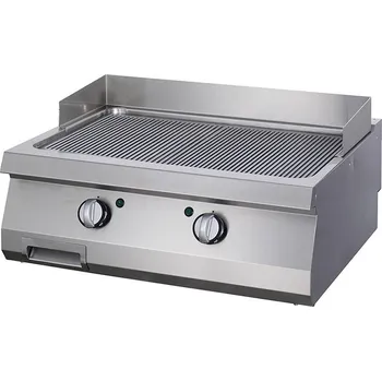 Kuchyňský gril Maxima Chromovaná drážkovaná grilovací deska pro vysoké zatížení - elektrická - dvojitá jednotka - hloubka 70 cm