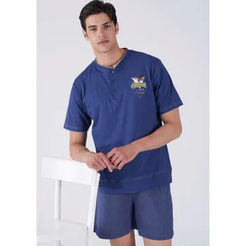 Pánské pyžamo Pánské pyžamo Karelpiu KC8254 Modrá M