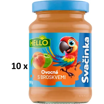 Dětská výživa Hello ovocná svačinka s broskvemi 10 x 190 g