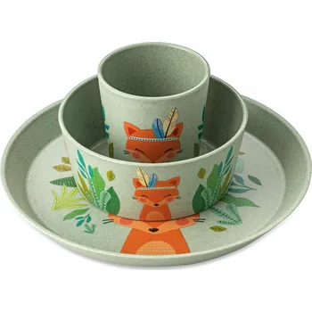 Svačinový box Sada svačinových boxů pro děti HARRY, organic, zelená barva, KOZIOL