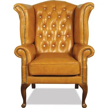 Obývací stěna Křeslo Chesterfield Queen kůže koňak