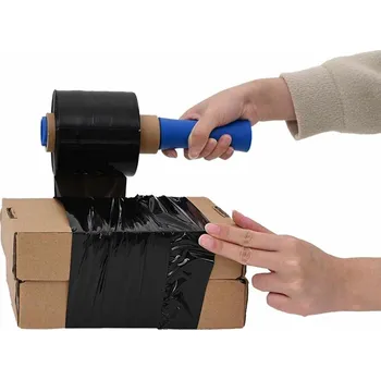 Potravinová fólie Stretch fólie 10 ks, černá, 23 µm, 10 cm x 300 m