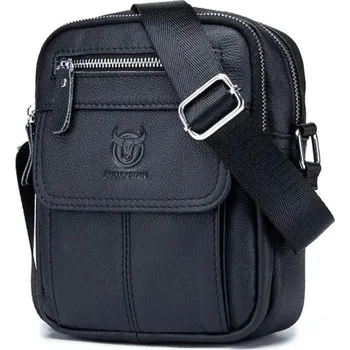 Pánská kožená taška přes rameno 21×17×8 cm Retro malá crossbody peněženka Ležérní cestovní taška černá Elegantní taška na doklady a telefon