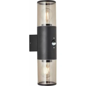 Žárovka Nástěnná Lampa Brilliant Sergioro Exteriér Detektor Pohybu Černá 20 W