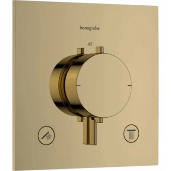 Vodovodní baterie HANSGROHE - Ecostat Comfort E Termostatická baterie pod omítku, pro 2 spotřebiče, leštěný vzhled zlata 33711990