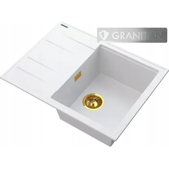 Granitový dřez Jednokomorový granitový dřez Granitan LUGO, bílý