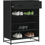 Botník černý 75 x 38 x 97,5 cm kompozitní dřevo a kov