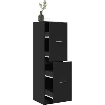 Skříňka na léky černá 40 x 41 x 144,5 cm kompozitní dřevo