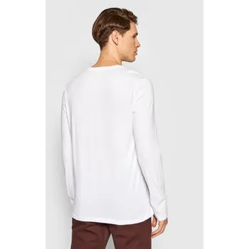 Pánské tričko United Colors Of Benetton S dlouhým rukávem 3U53J1F05 Bílá Relaxed Fit XL