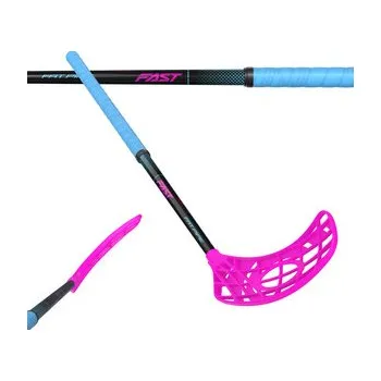 Florbalová hůl Fat Pipe FAST 34 PINK Florbalová hůl černá / modrá / růžová, Levá (levá ruka dole), 70cm (=80cm)