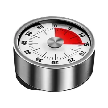 Hodiny Mechanický kuchyňský časovač 60 minut Nerezový s magnetem Hlasité zvonění Vaření Pečení Černá Bílá Červená bílá