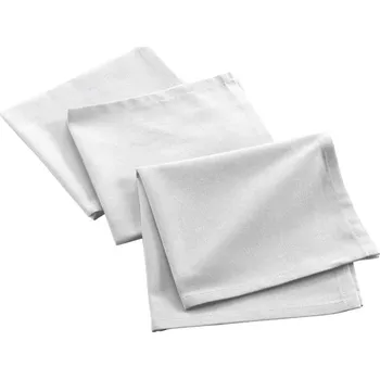 Papírový ubrousek Douceur d'intérieur Bavlněné ubrousky MISTRAL, recyklovaná bavlna, 3 ks, bílé