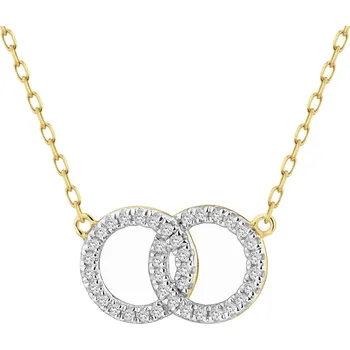 Náhrdelník Zlatý náhrdelník s diamanty - kroužky - 0,09 ct - ryzost 585 - 103.736