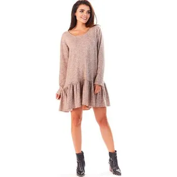 Dámské šaty Awama Každodenní šaty L056 Růžová Basic Fit L_XL