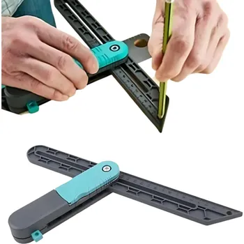 Úhloměr Nastavitelné úhlové pravítko 28 x 15 cm Multifunkční měřicí nástroj ve tvaru T ABS plast pro truhláře Práce se dřevem Stupnice