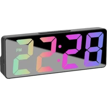 Hodiny Digitální budík s barevným displejem 15,8 x 5,9 x 2,5 cm Typ-C napájení Duální budík Zobrazení teploty Datum Noční režim Funkce spánku černá