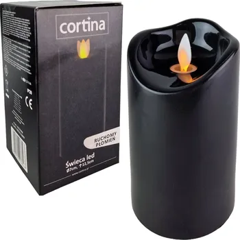 Svíčka LED vklad do hřbitovní svíčky Cortina Pohyblivý Plamen 12,5 cm Svíčka Černá