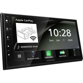 Audio KENWOOD DMX-6523DSM - 1DIN 6,8" MM bez mechaniky s mělkým L profilem těla, DAB+, bezdrátové Android Auto i Apple CarPlay, Bluetooth a USB, bílé podsvícení tlačítek
