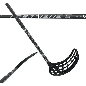 Florbalová hůl Fat Pipe SUPER-G SPD black coal Florbalová hůl černá, Levá (levá ruka dole), 107cm (=117cm)