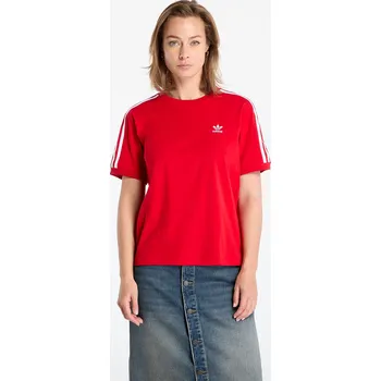 Dámské tričko Tričko adidas 3 Stripe Tee Better Scarlet XL