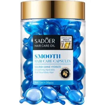 Vlasová regenerace Sada 10 ks vlasových vitamínových kapslí s keratinem a olejem Hloubková výživa Oprava poškozených vlasů Hladké lesklé vlasy Péče