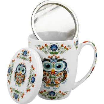 Porcelánový hrnek se sítkem SOWA ETNO, 350 ml