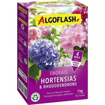 Hnojivo Hnojivo na rostliny pro intenzivní kvetení Algoflash Hortenzie Rododendrony (1 kg)