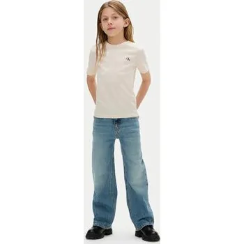 Pánské tričko Calvin Klein Jeans Souprava triček Monologo IB0IB01093 M Béžová Regular Fit 4Y