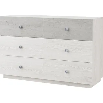 Komoda GRANUM komoda se zásuvkami 3S+3S, light artwood/industrial