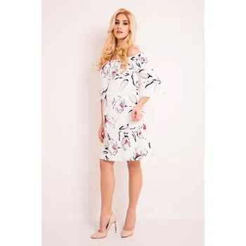 Dámské šaty Awama Letní šaty L036 Écru Basic Fit L