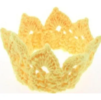 Čepice Dětská háčkovaná korunka A475 žlutá