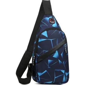 Lehká sportovní crossbody taška 31×16×8 cm Unisex náprsní batoh přes rameno Venkovní cestovní taška s velkou kapsou pro muže i ženy modrá