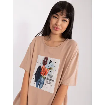 Dámské tričko Tričko LK TS 509353.25P béžová jedna velikost