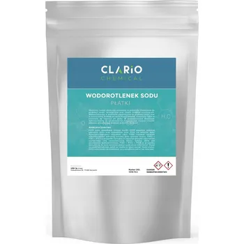 Čistič odpadu Louh Sodný Hydroxid sodný v vločkách Clario Chemical na čištění odpadů 0,5kg 500g