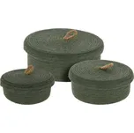 Home Styling Collection Úložné košíky, jutové víko, 3 ks, zelené