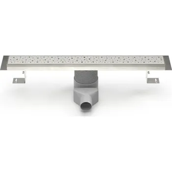 Lineární nerezový žlab 850 mm,boční D50,drops lesk